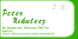 peter mikulecz business card